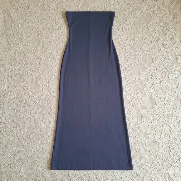 Rouje X J. Crew Women's Size Medium Shadow Grey Cinema Strapless Midi Dress - Picture 5 of 16